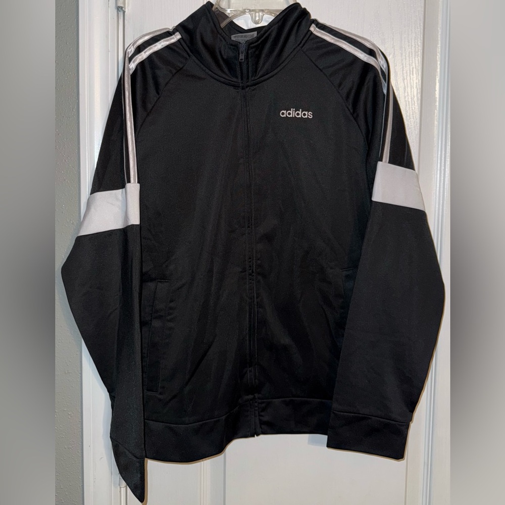 Adidas Kids 3-Stripes Track Jacket Black White Size 14/16